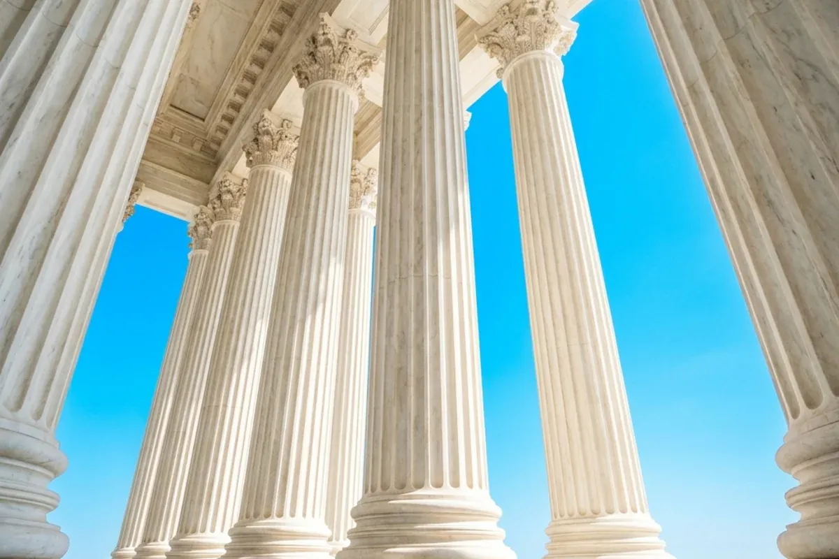 Monumental government building columns