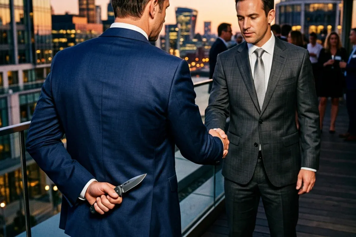 Two hands in a firm handshake